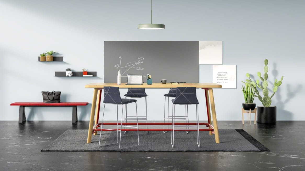 Verlay Rectangle Standing-Height Wood Leg Table